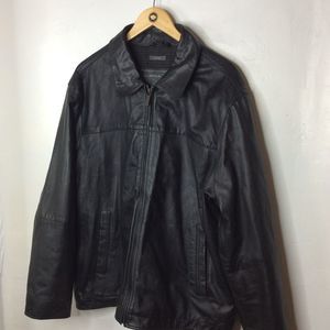 Perry Ellis Portfolio Lambskin Leather Jacker Black Size XL